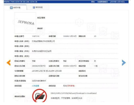 絲芙蘭“SEPHORA”商標被搶注，看絲芙蘭如何面對侵權(quán)