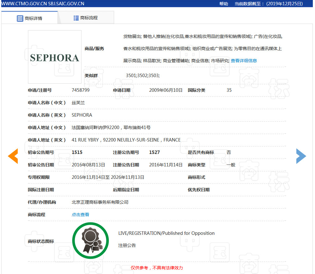 美妝巨頭絲芙蘭被東莞某公司搶注商標(biāo)了？
