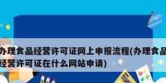 辦理食品經(jīng)營(yíng)許可證網(wǎng)上申報(bào)流程(辦理食品經(jīng)營(yíng)許可證在什么網(wǎng)站申請(qǐng))